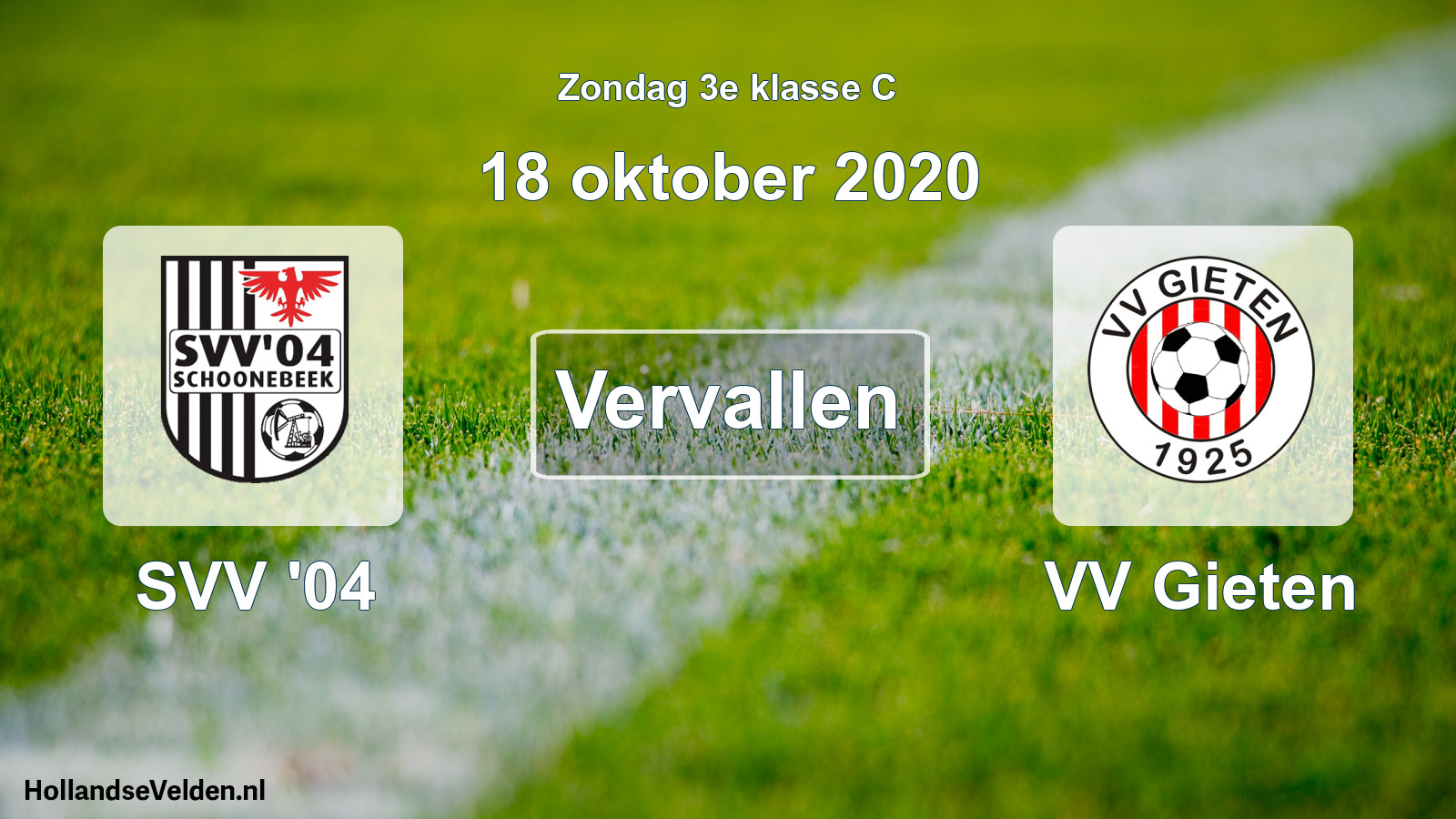 Scheduled Match: SVV '04 - VV Gieten (18 October 2020)