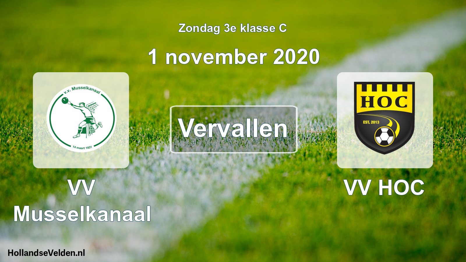Scheduled Match: VV Musselkanaal - VV HOC (1 November 2020)