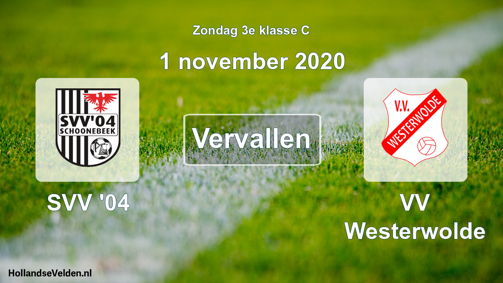 Scheduled Match: SVV '04 - VV Westerwolde (1 November 2020)