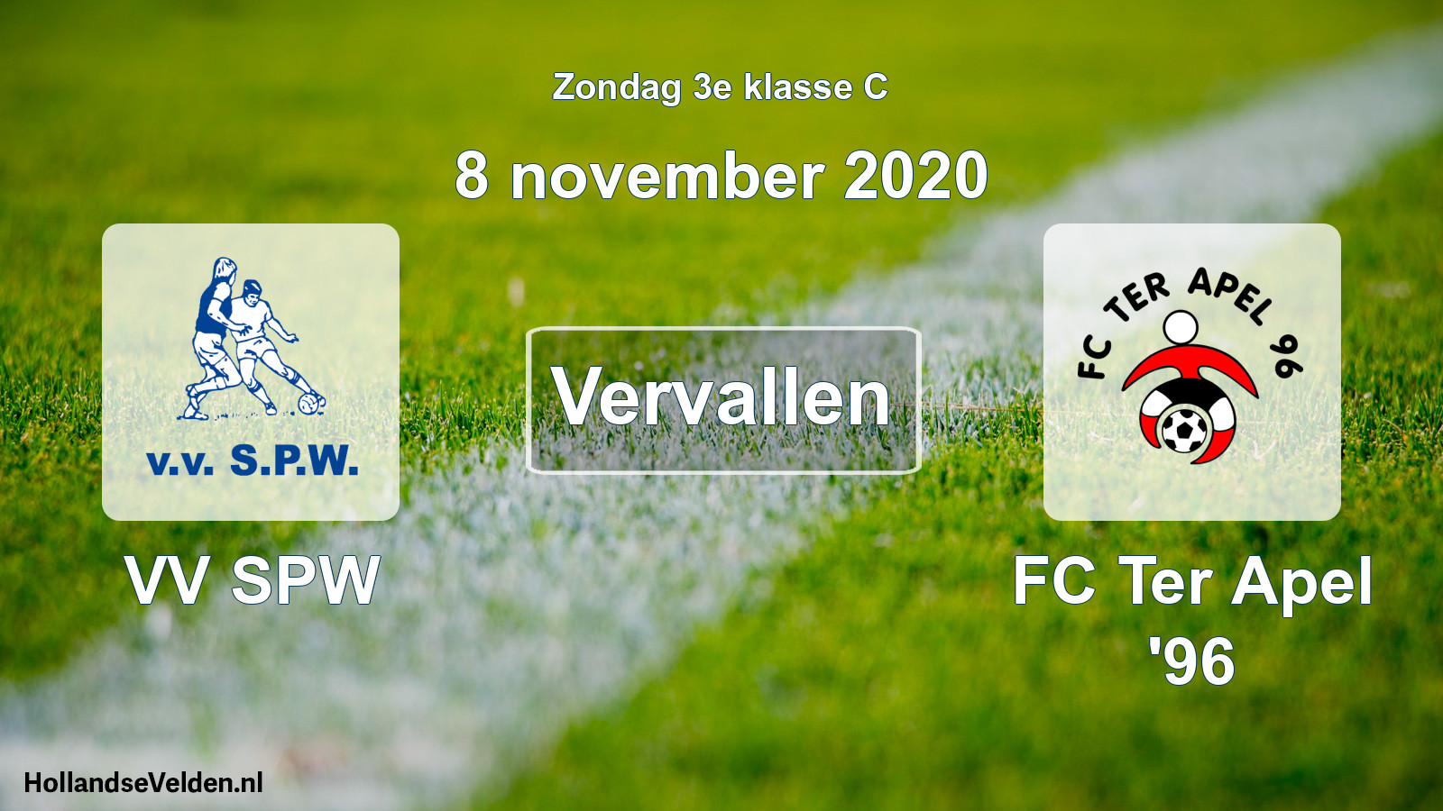 Scheduled Match: VV SPW - FC Ter Apel '96 (8 November 2020)