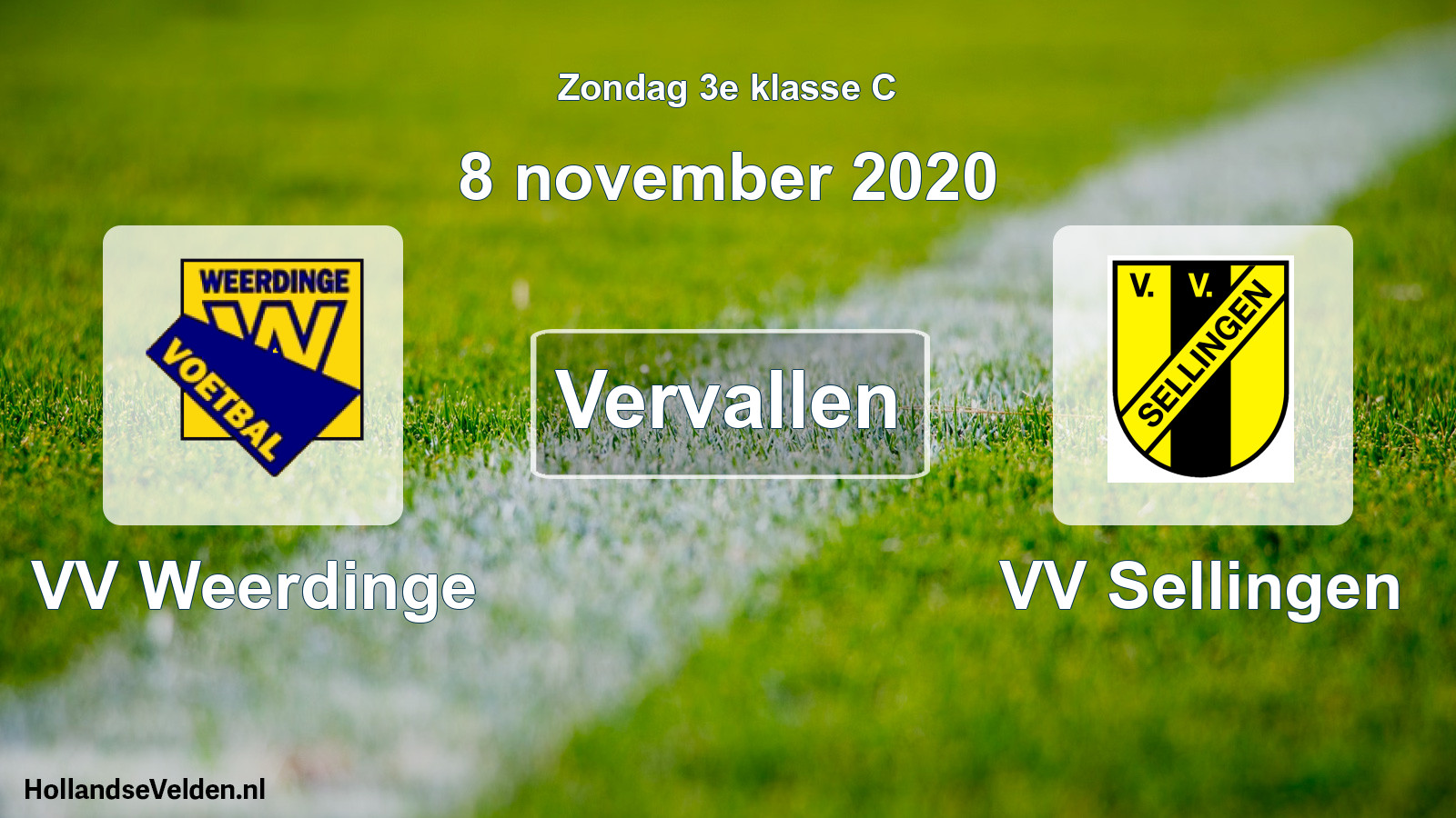 Scheduled Match: VV Weerdinge - VV Sellingen (8 November 2020)