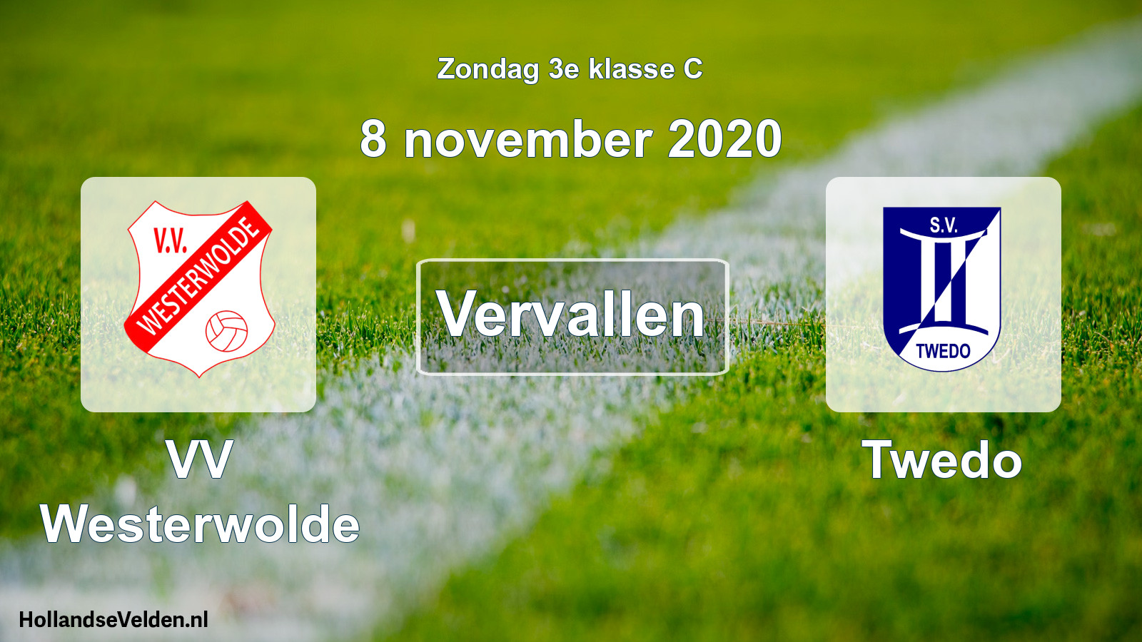 Scheduled Match: VV Westerwolde - Twedo (8 November 2020)