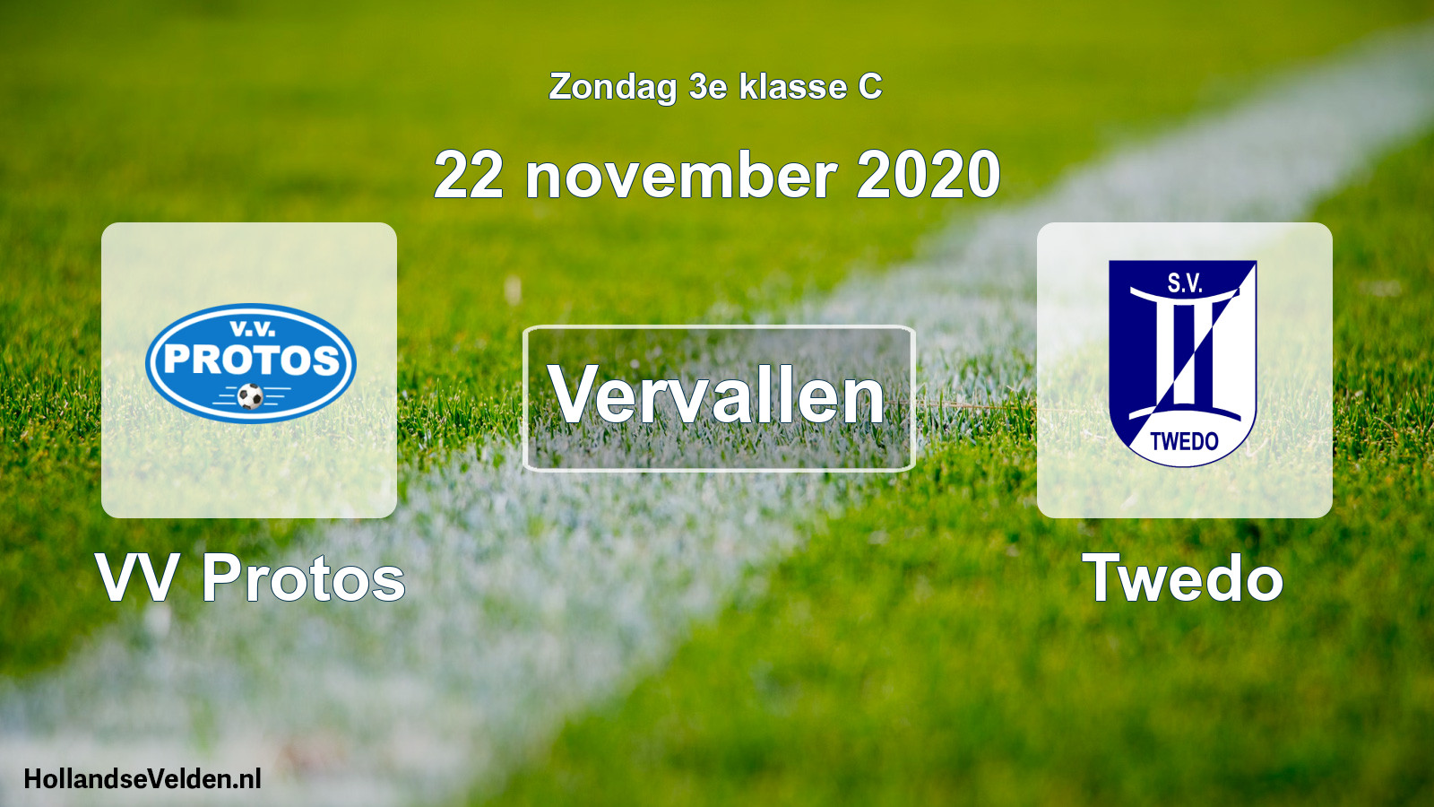 Scheduled Match: VV Protos - Twedo (22 November 2020)
