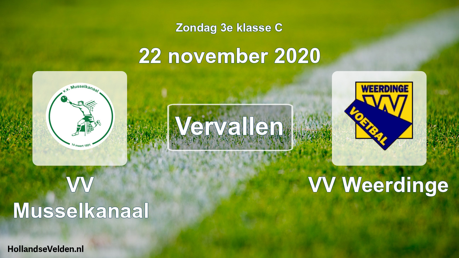 Scheduled Match: VV Musselkanaal - VV Weerdinge (22 November 2020)