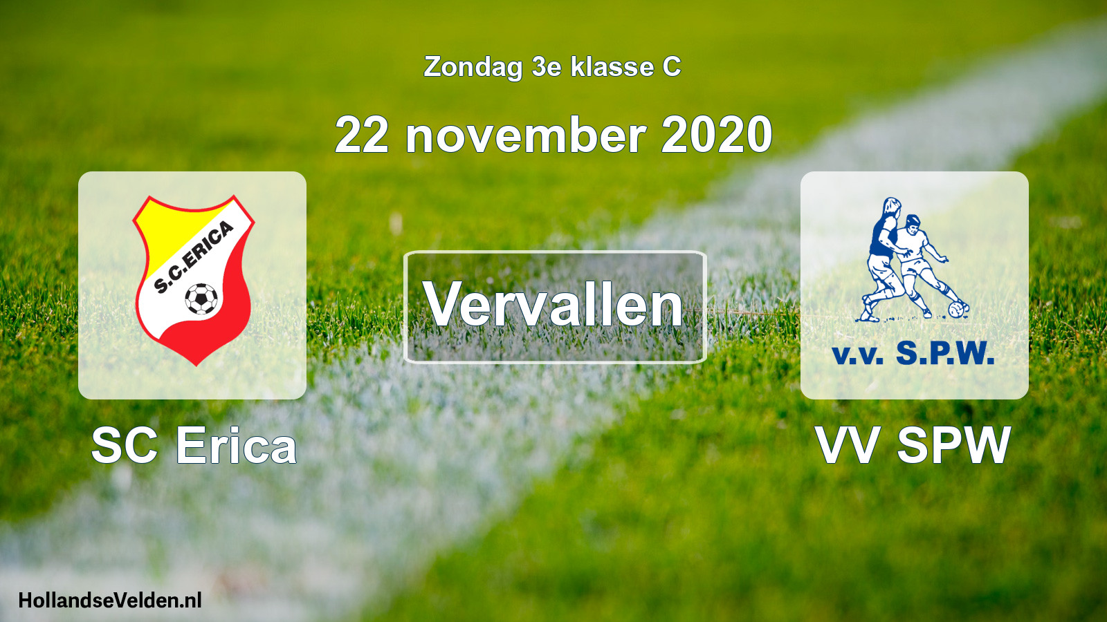 Scheduled Match: SC Erica - VV SPW (22 November 2020)