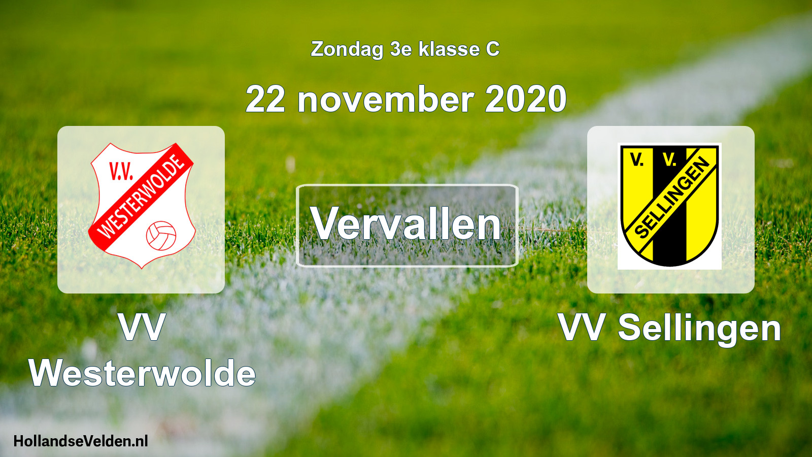 Scheduled Match: VV Westerwolde - VV Sellingen (22 November 2020)
