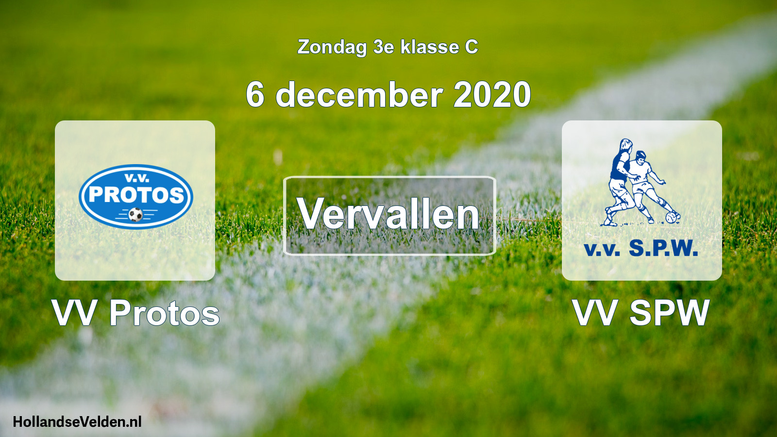 Scheduled Match: VV Protos - VV SPW (6 December 2020)