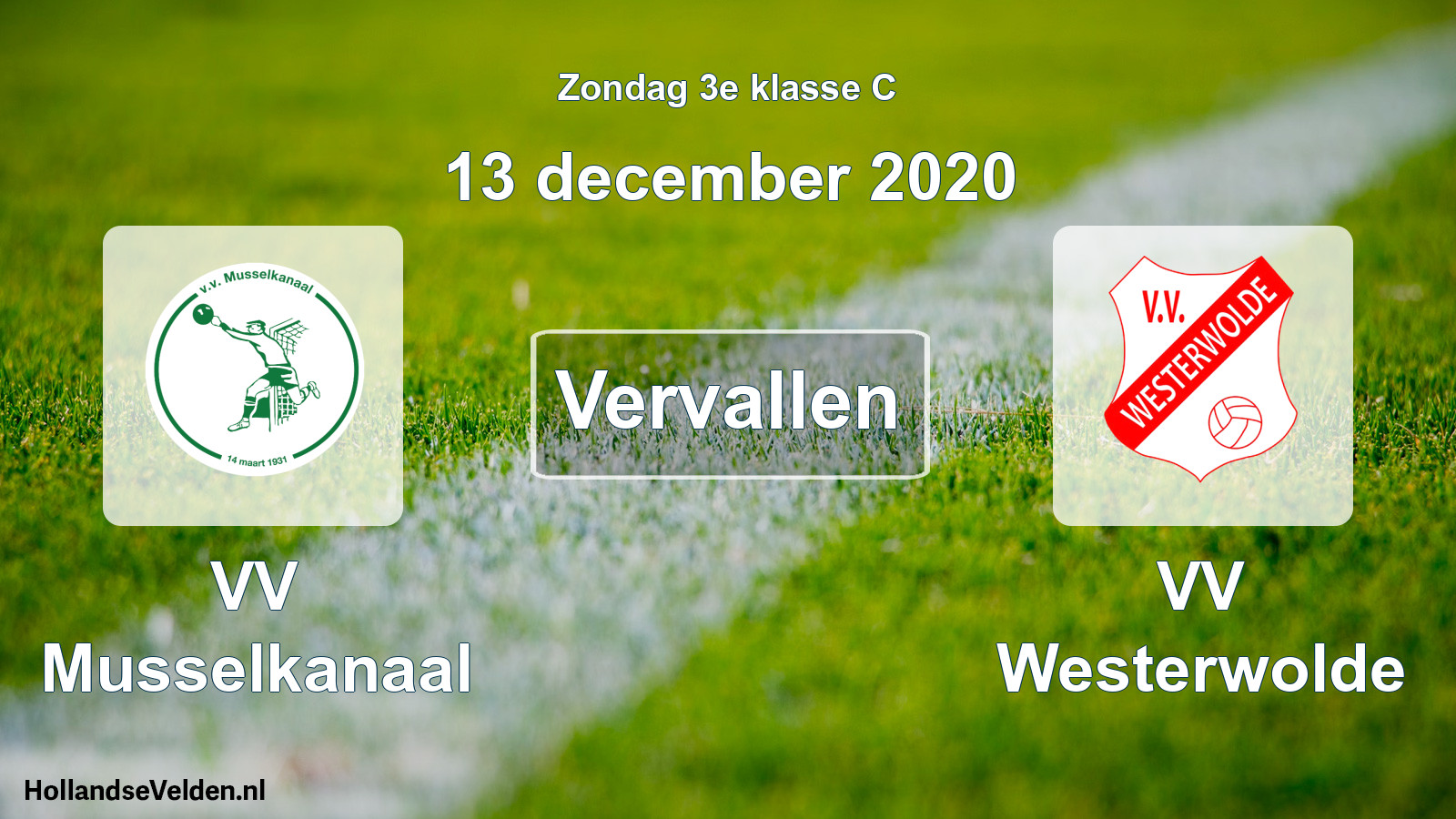 Scheduled Match: VV Musselkanaal - VV Westerwolde (13 December 2020)