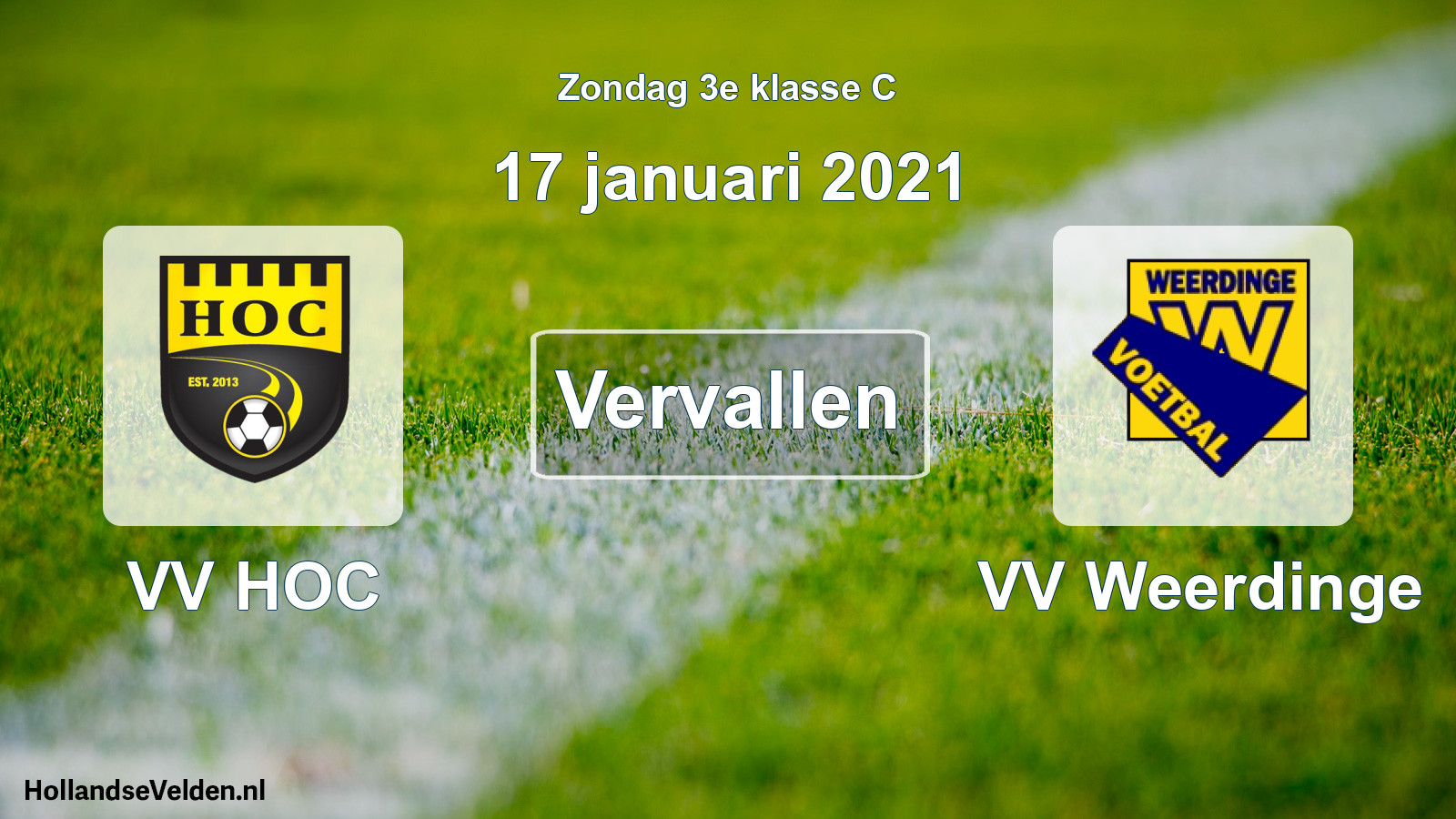 Scheduled Match: VV HOC - VV Weerdinge (17 January 2021)