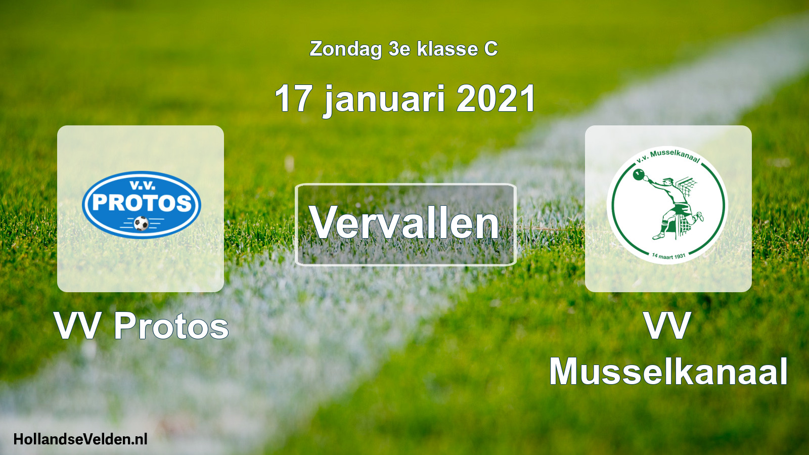 Scheduled Match: VV Protos - VV Musselkanaal (17 January 2021)