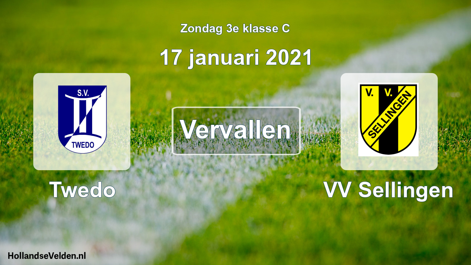 Scheduled Match: Twedo - VV Sellingen (17 January 2021)