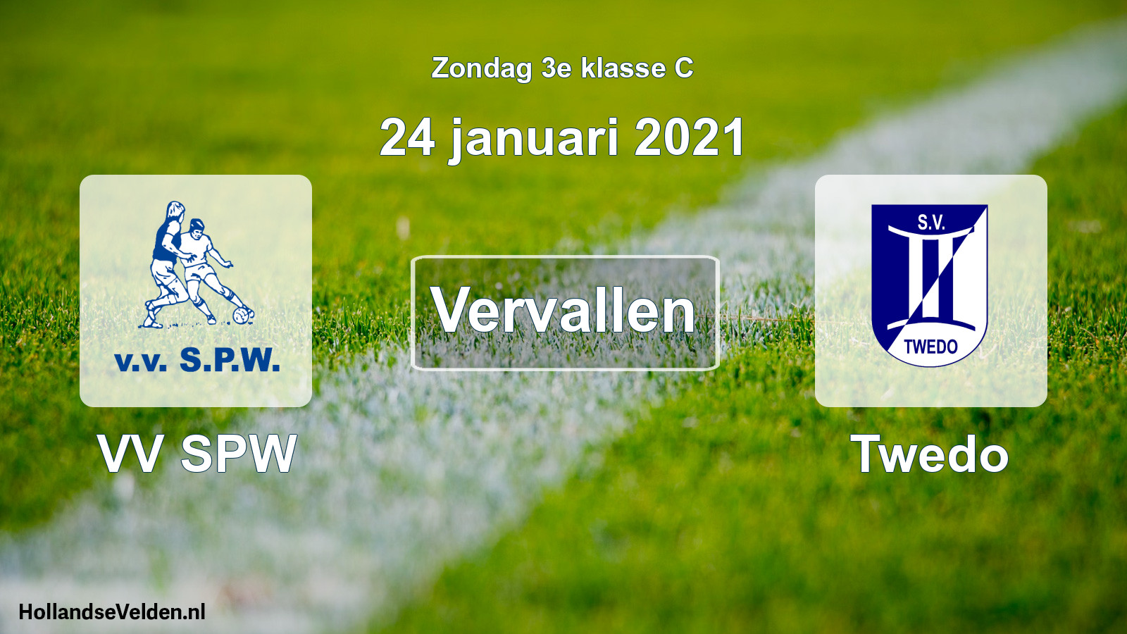 Scheduled Match: VV SPW - Twedo (24 January 2021)