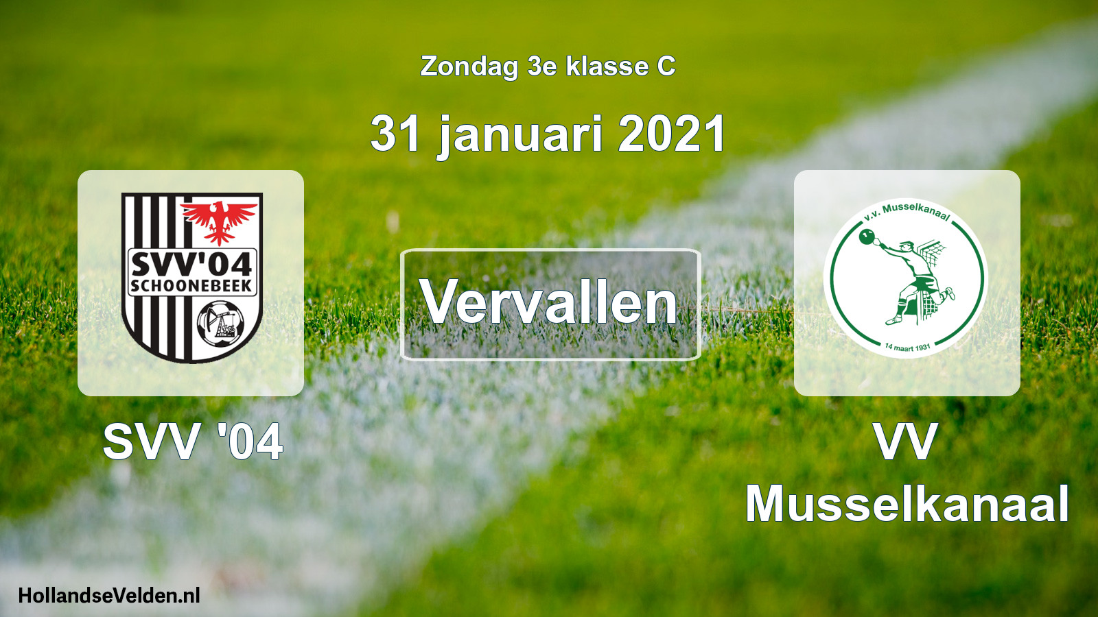 Scheduled Match: SVV '04 - VV Musselkanaal (31 January 2021)