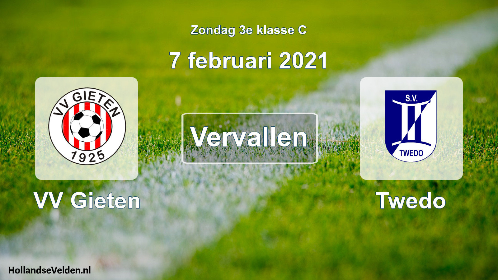 Scheduled Match: VV Gieten - Twedo (7 February 2021)
