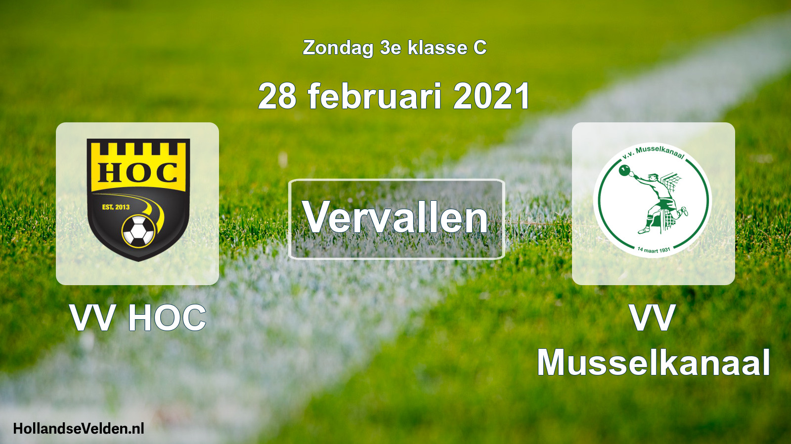 Scheduled Match: VV HOC - VV Musselkanaal (28 February 2021)