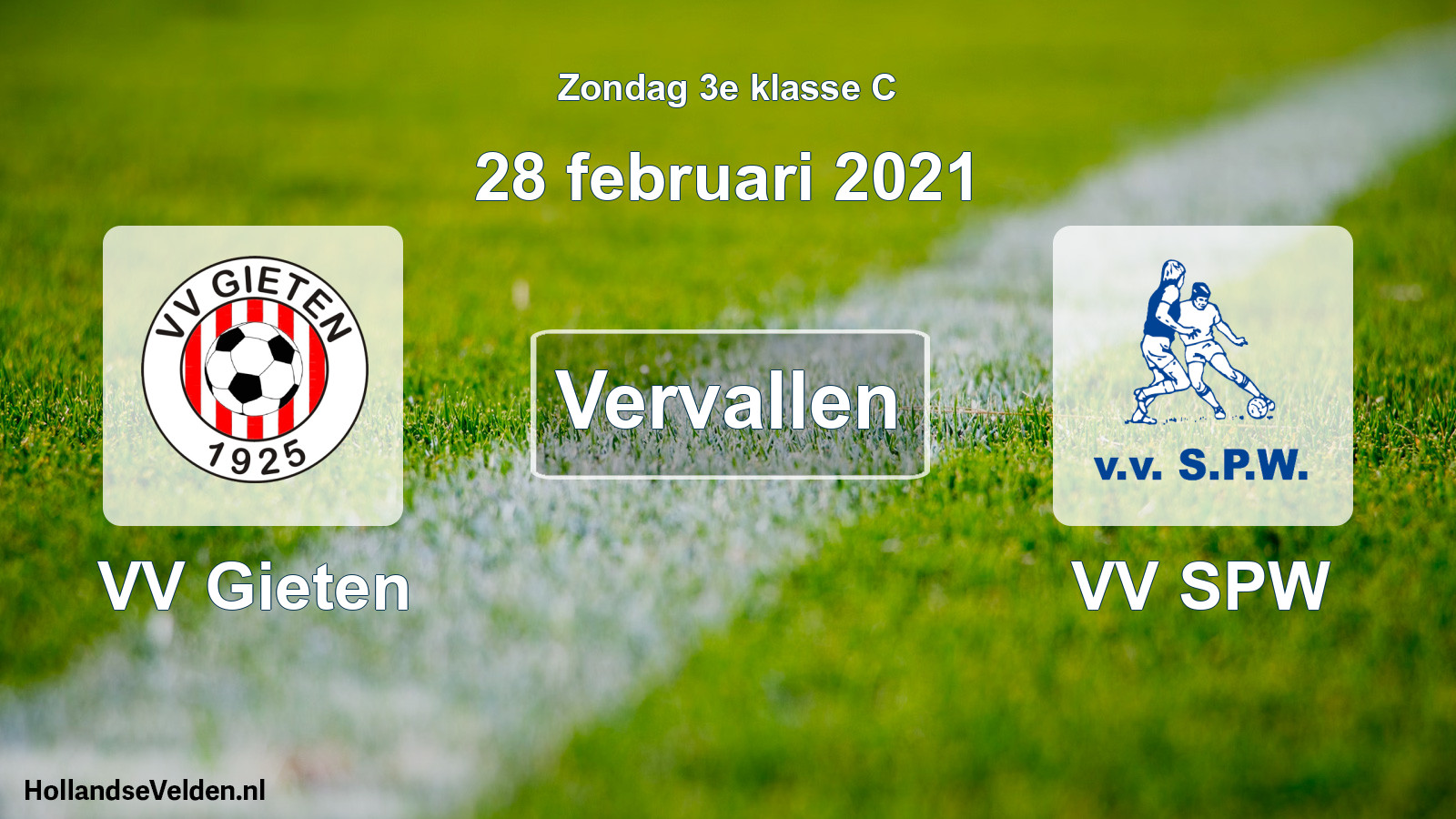 Scheduled Match: VV Gieten - VV SPW (28 February 2021)