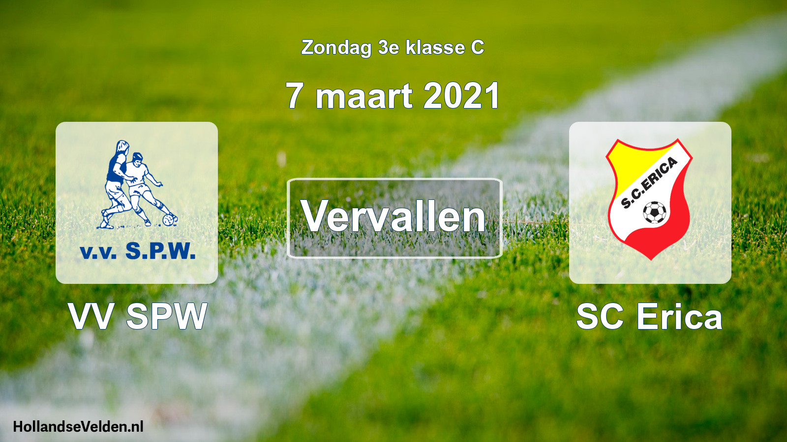 Scheduled Match: VV SPW - SC Erica (7 March 2021)
