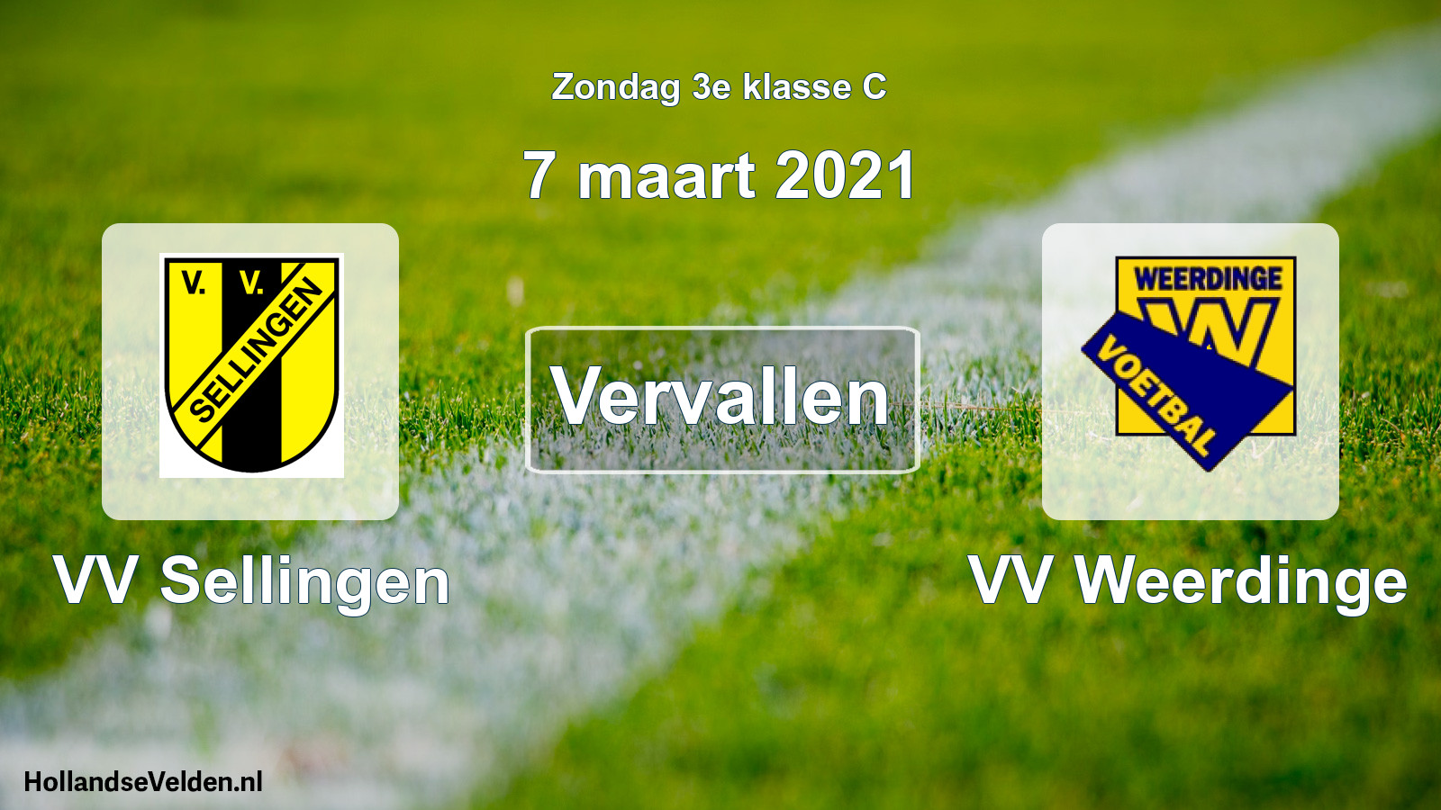 Scheduled Match: VV Sellingen - VV Weerdinge (7 March 2021)