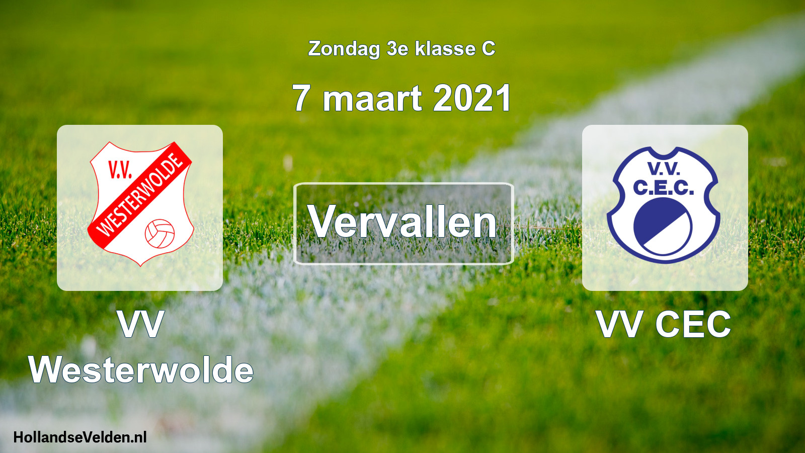 Scheduled Match: VV Westerwolde - VV CEC (7 March 2021)