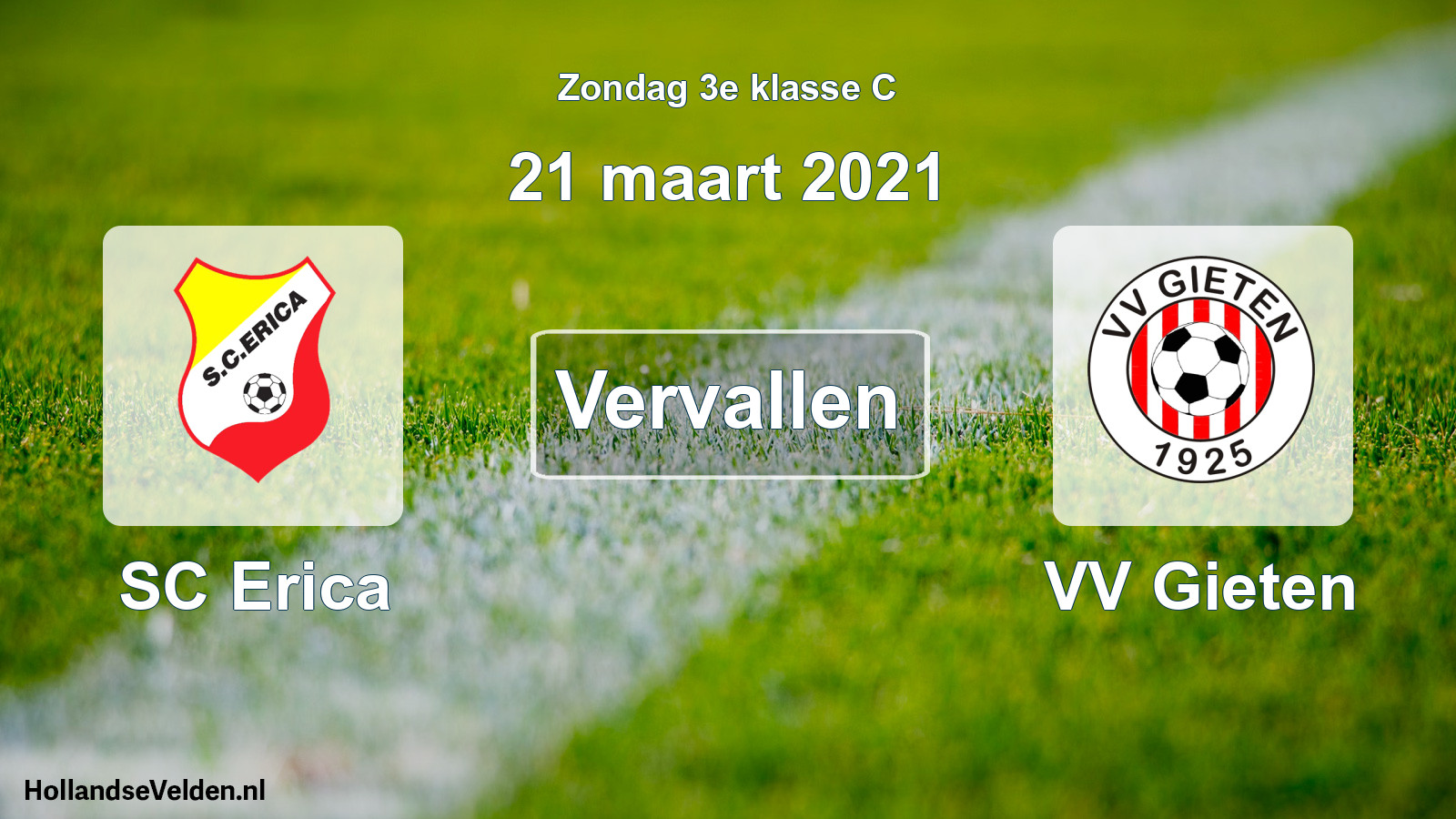 Scheduled Match: SC Erica - VV Gieten (21 March 2021)