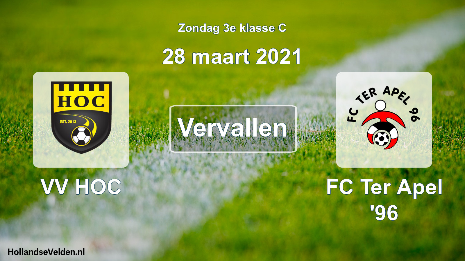 Scheduled Match: VV HOC - FC Ter Apel '96 (28 March 2021)