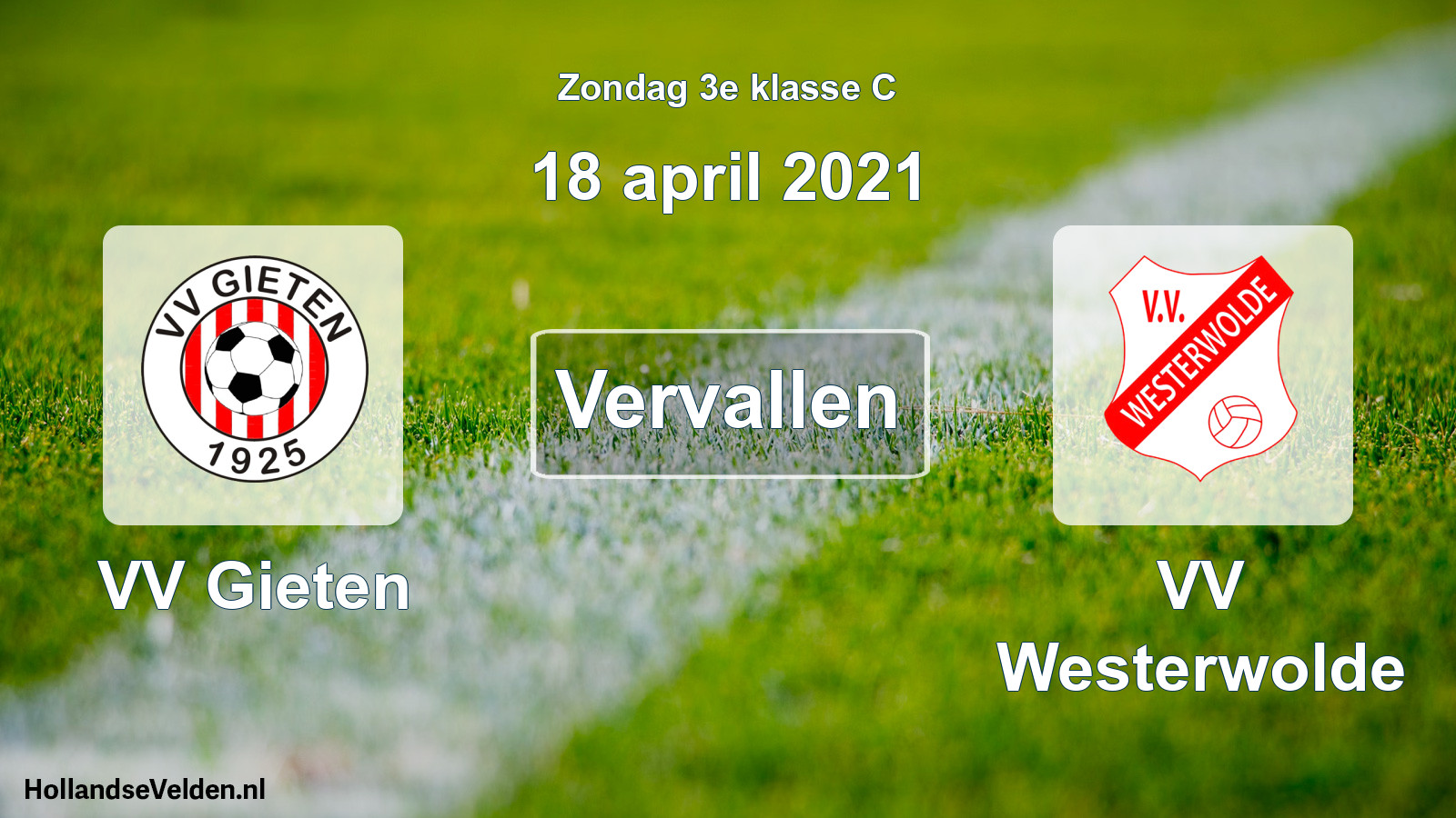 Scheduled Match: VV Gieten - VV Westerwolde (18 April 2021)