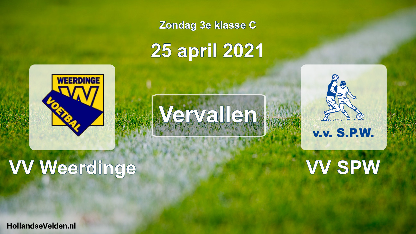 Scheduled Match: VV Weerdinge - VV SPW (25 April 2021)