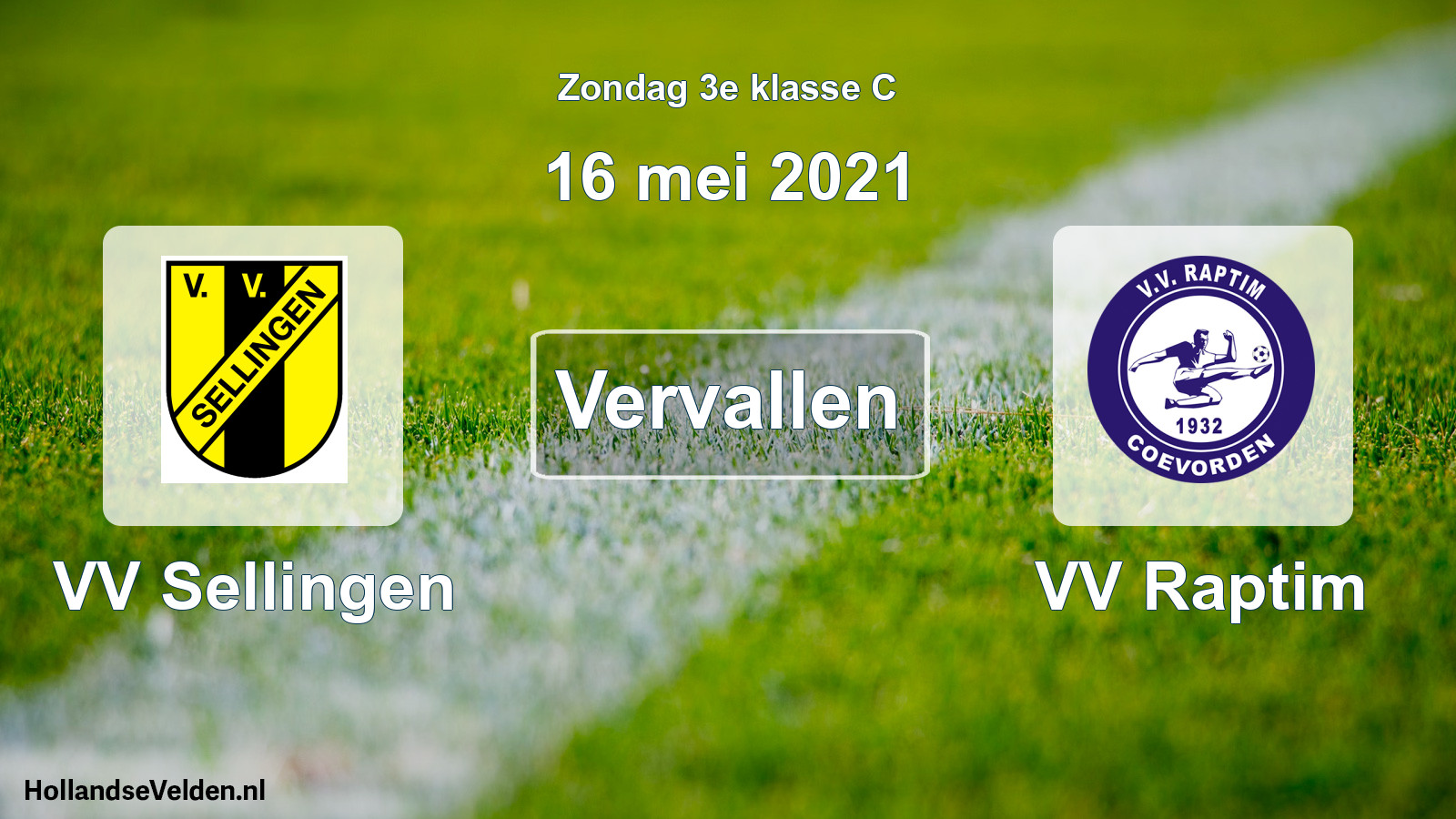 Scheduled Match: VV Sellingen - VV Raptim (16 May 2021)