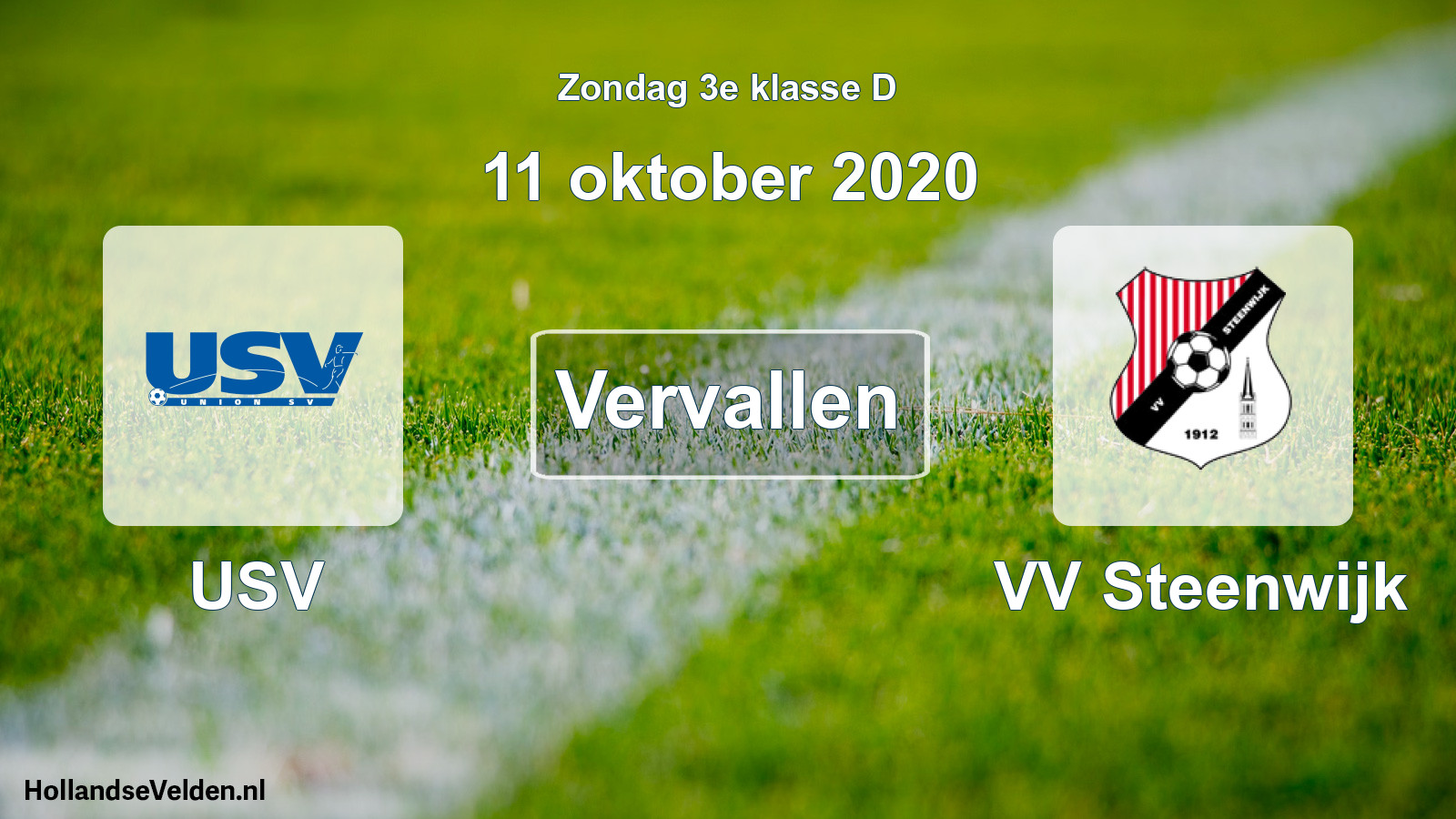 Scheduled Match: USV - VV Steenwijk (11 October 2020)