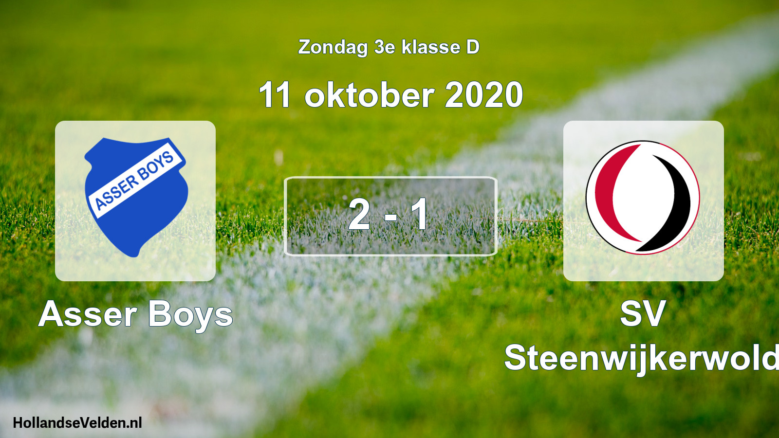 Total number of matches played: Asser Boys - SV Steenwijkerwold 2 - 1 (11 October 2020)