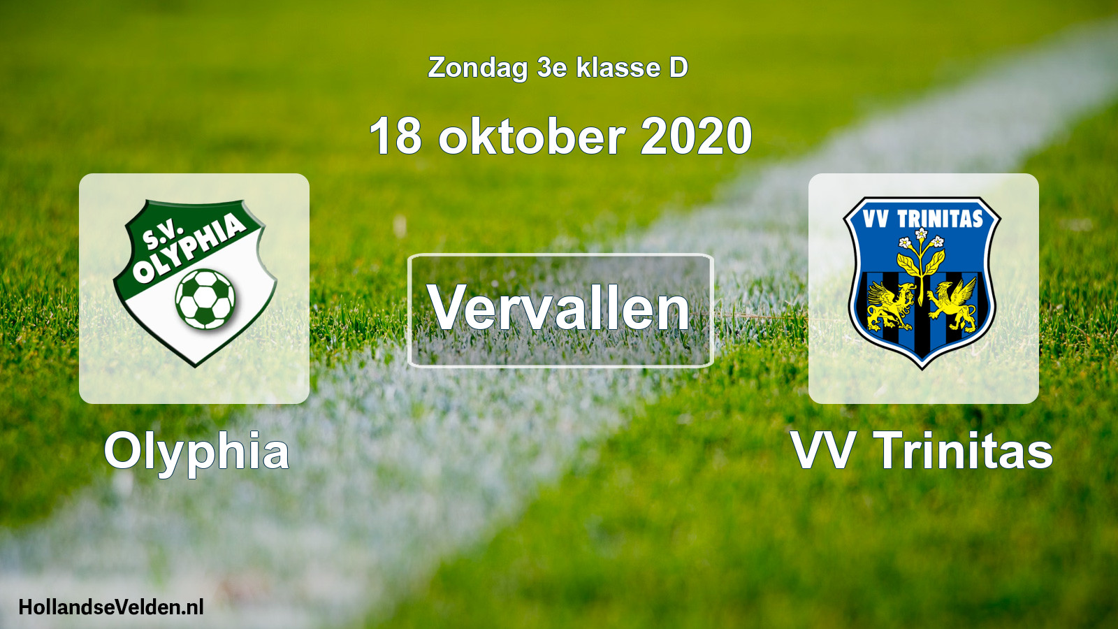 Scheduled Match: Olyphia - VV Trinitas (18 October 2020)