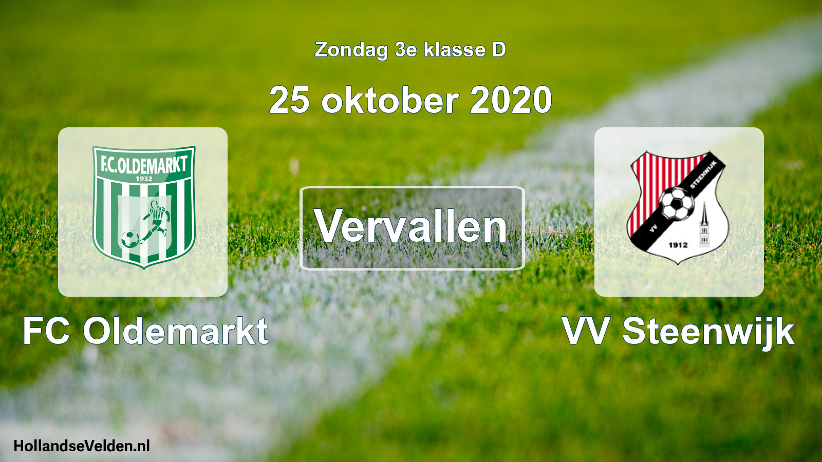 Scheduled Match: FC Oldemarkt - VV Steenwijk (25 October 2020)