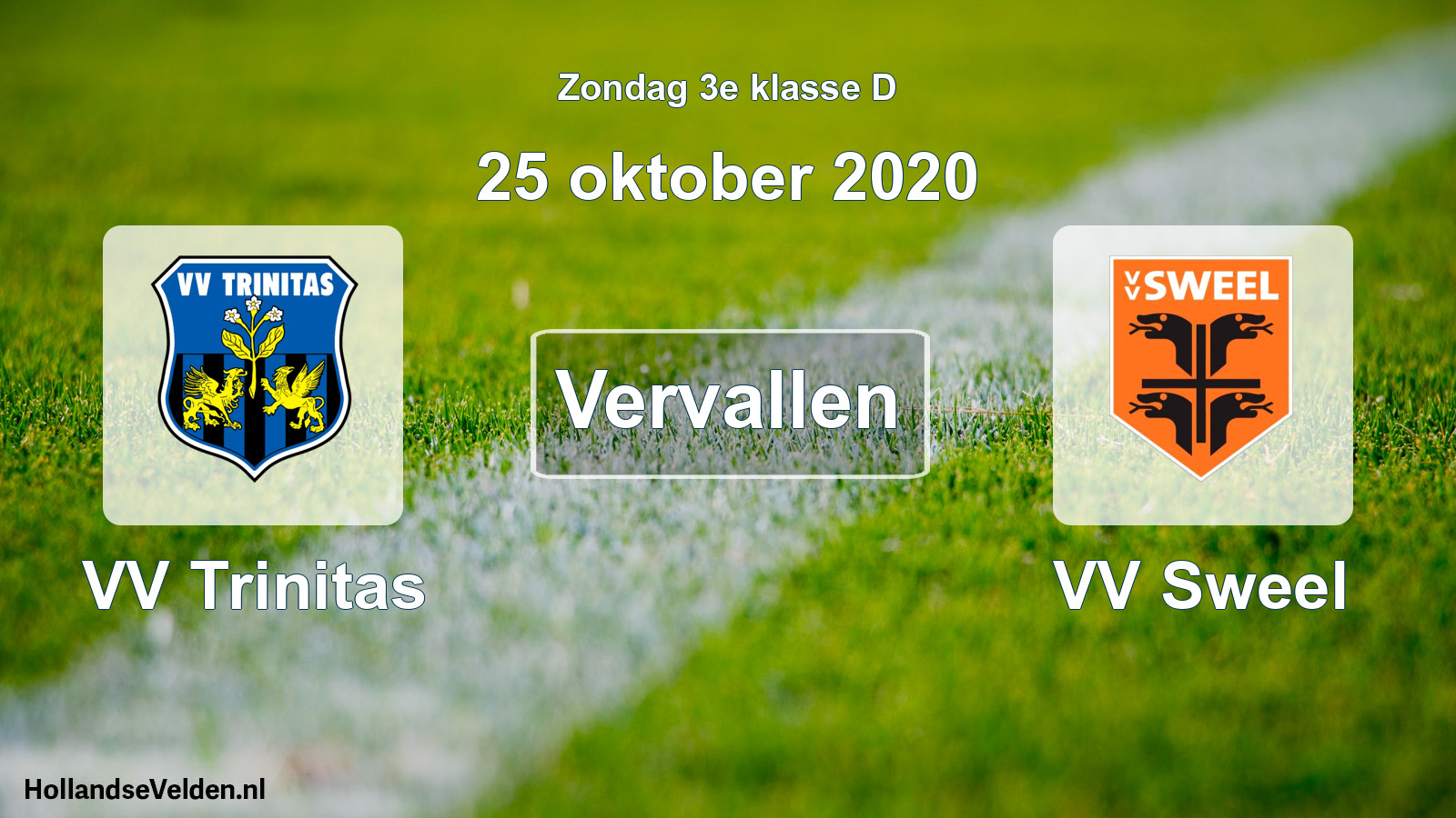 Scheduled Match: VV Trinitas - VV Sweel (25 October 2020)
