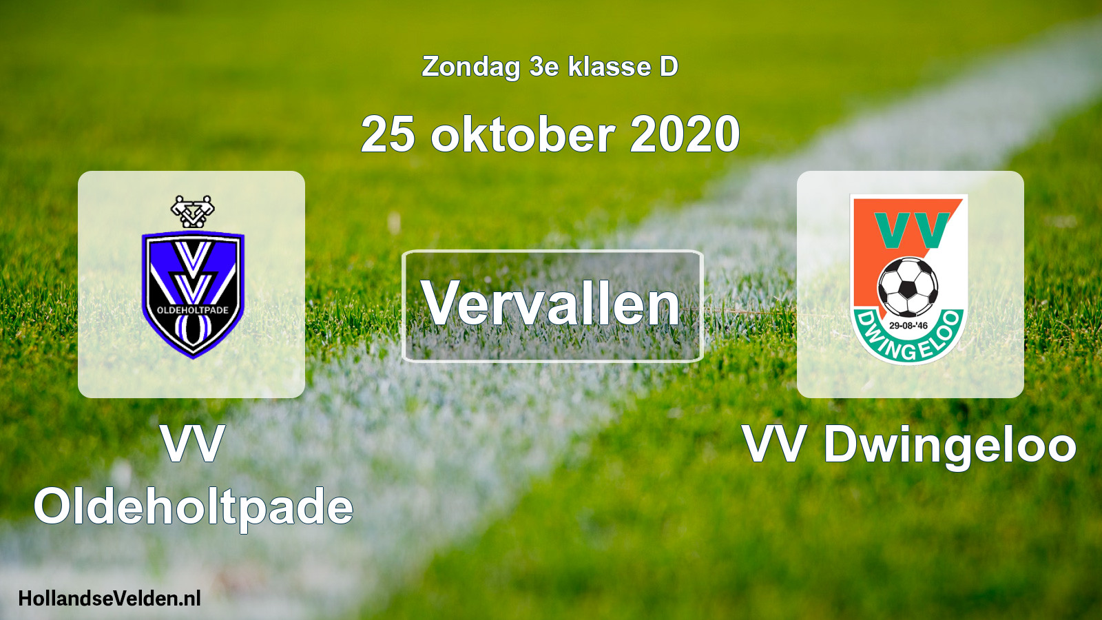 Scheduled Match: VV Oldeholtpade - VV Dwingeloo (25 October 2020)