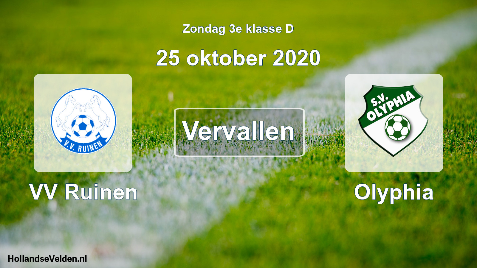 Scheduled Match: VV Ruinen - Olyphia (25 October 2020)