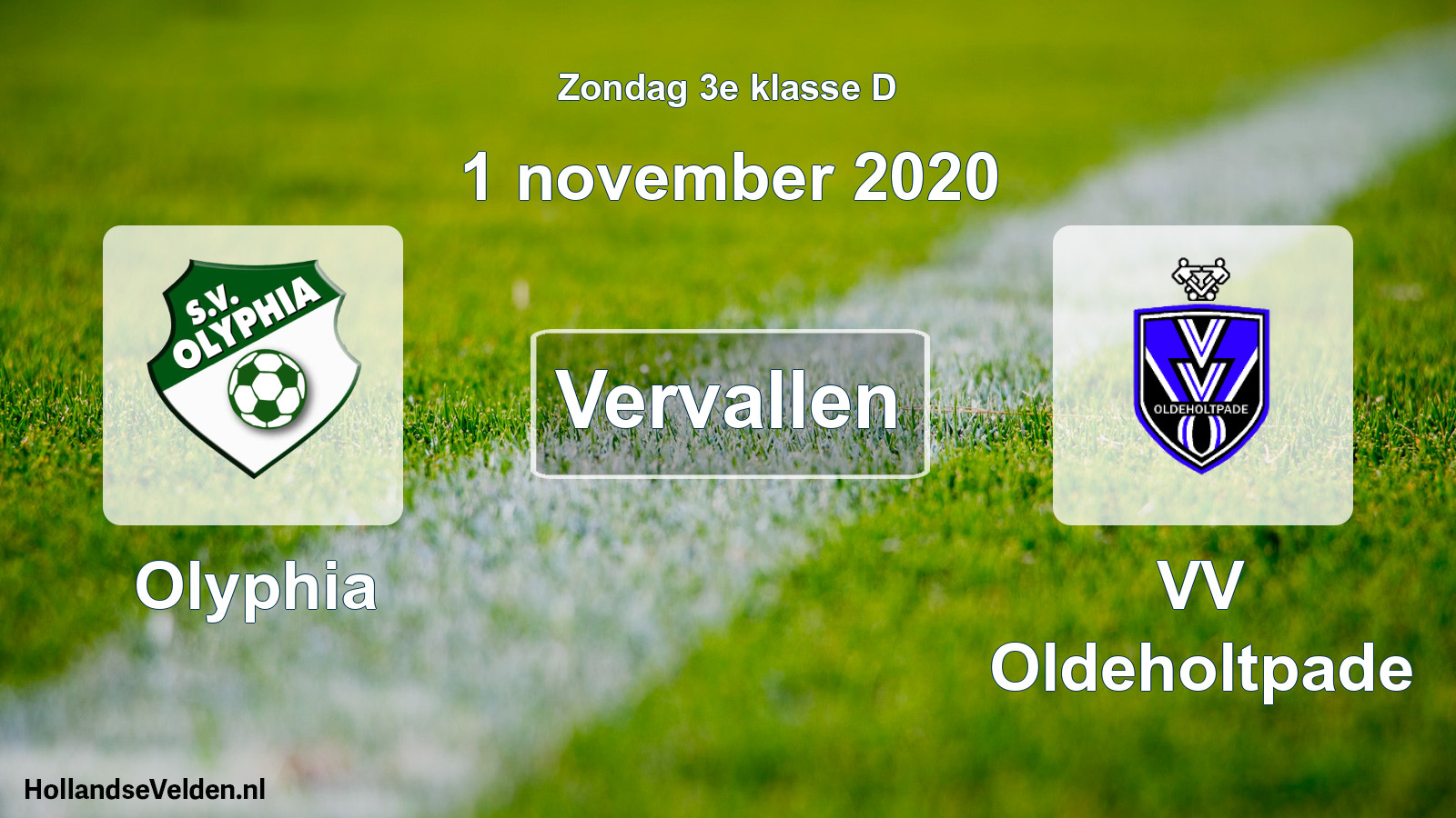 Scheduled Match: Olyphia - VV Oldeholtpade (1 November 2020)