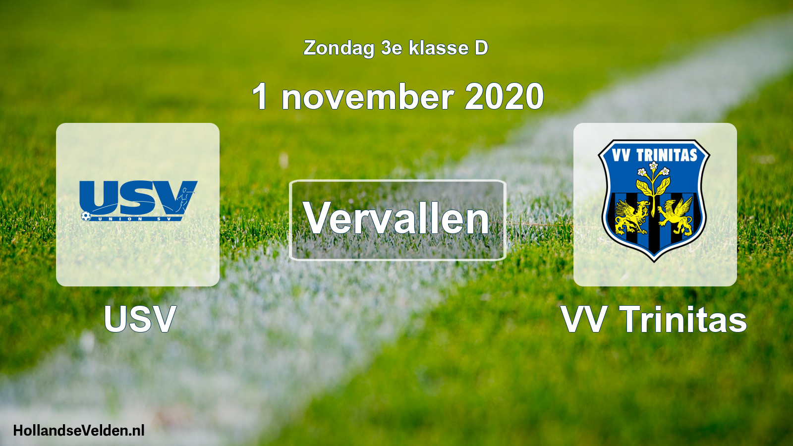 Scheduled Match: USV - VV Trinitas (1 November 2020)