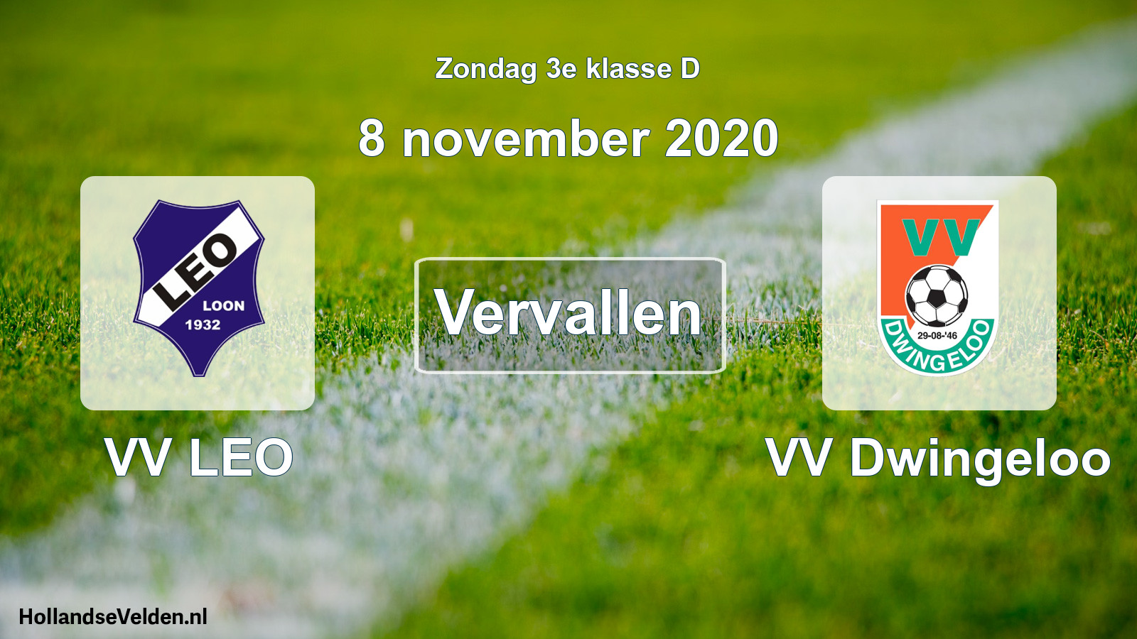 Scheduled Match: VV LEO - VV Dwingeloo (8 November 2020)