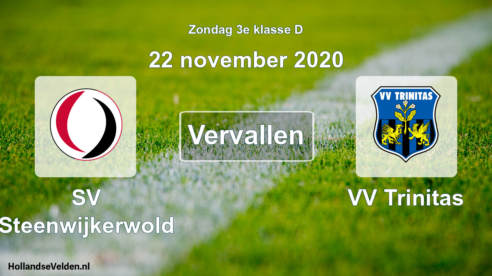 Scheduled Match: SV Steenwijkerwold - VV Trinitas (22 November 2020)