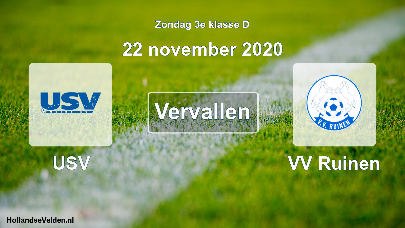 Scheduled Match: USV - VV Ruinen (22 November 2020)