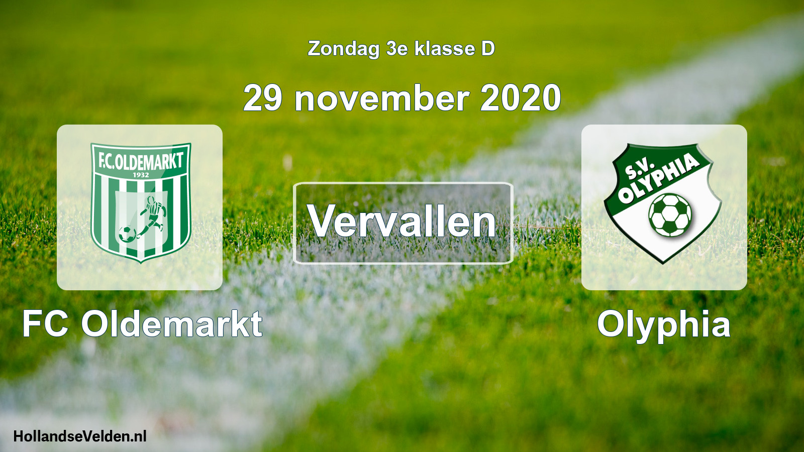 Scheduled Match: FC Oldemarkt - Olyphia (29 November 2020)