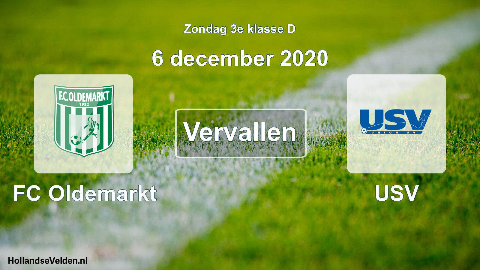 Scheduled Match: FC Oldemarkt - USV (6 December 2020)