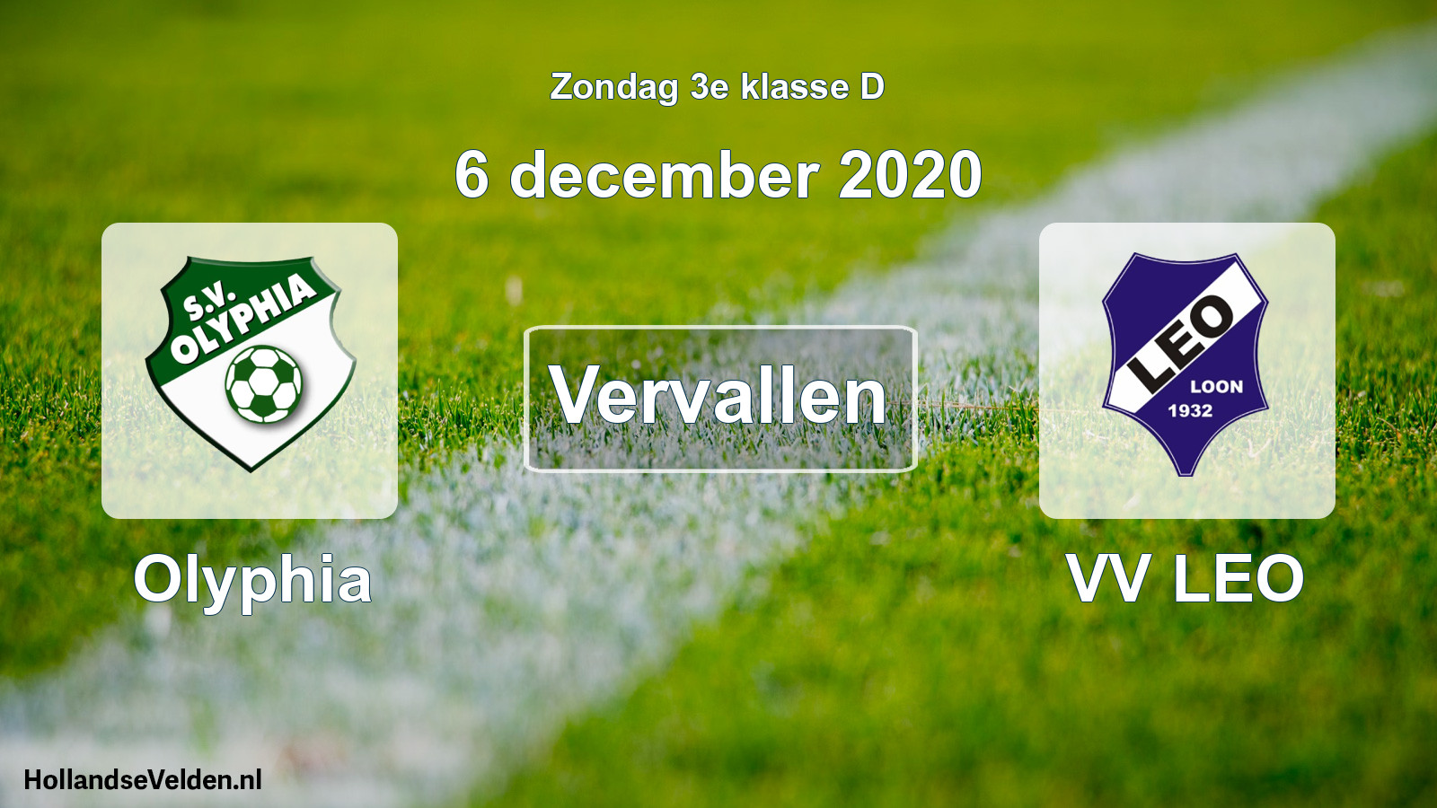 Scheduled Match: Olyphia - VV LEO (6 December 2020)