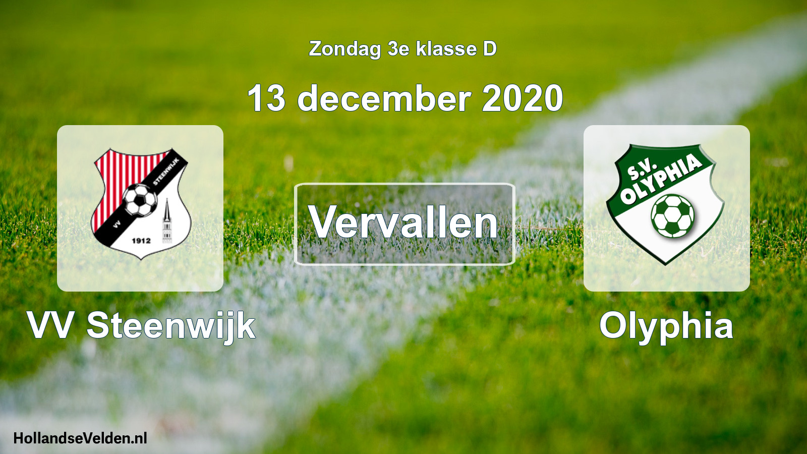 Scheduled Match: VV Steenwijk - Olyphia (13 December 2020)