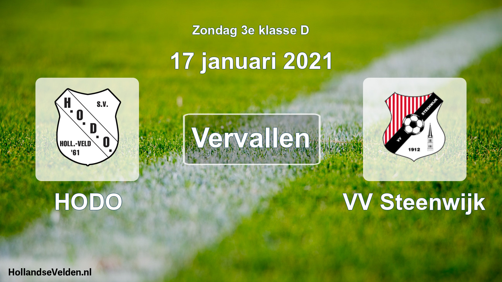 Scheduled Match: HODO - VV Steenwijk (17 January 2021)