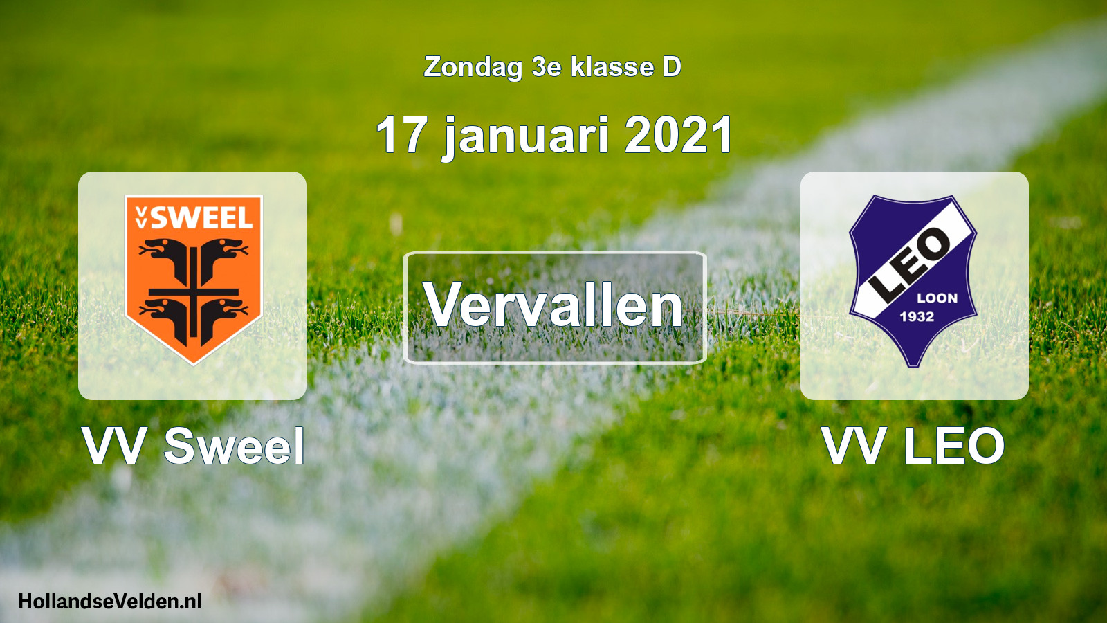 Scheduled Match: VV Sweel - VV LEO (17 January 2021)