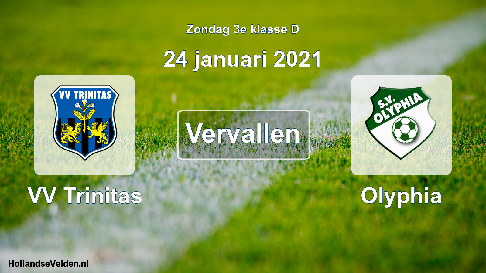 Scheduled Match: VV Trinitas - Olyphia (24 January 2021)