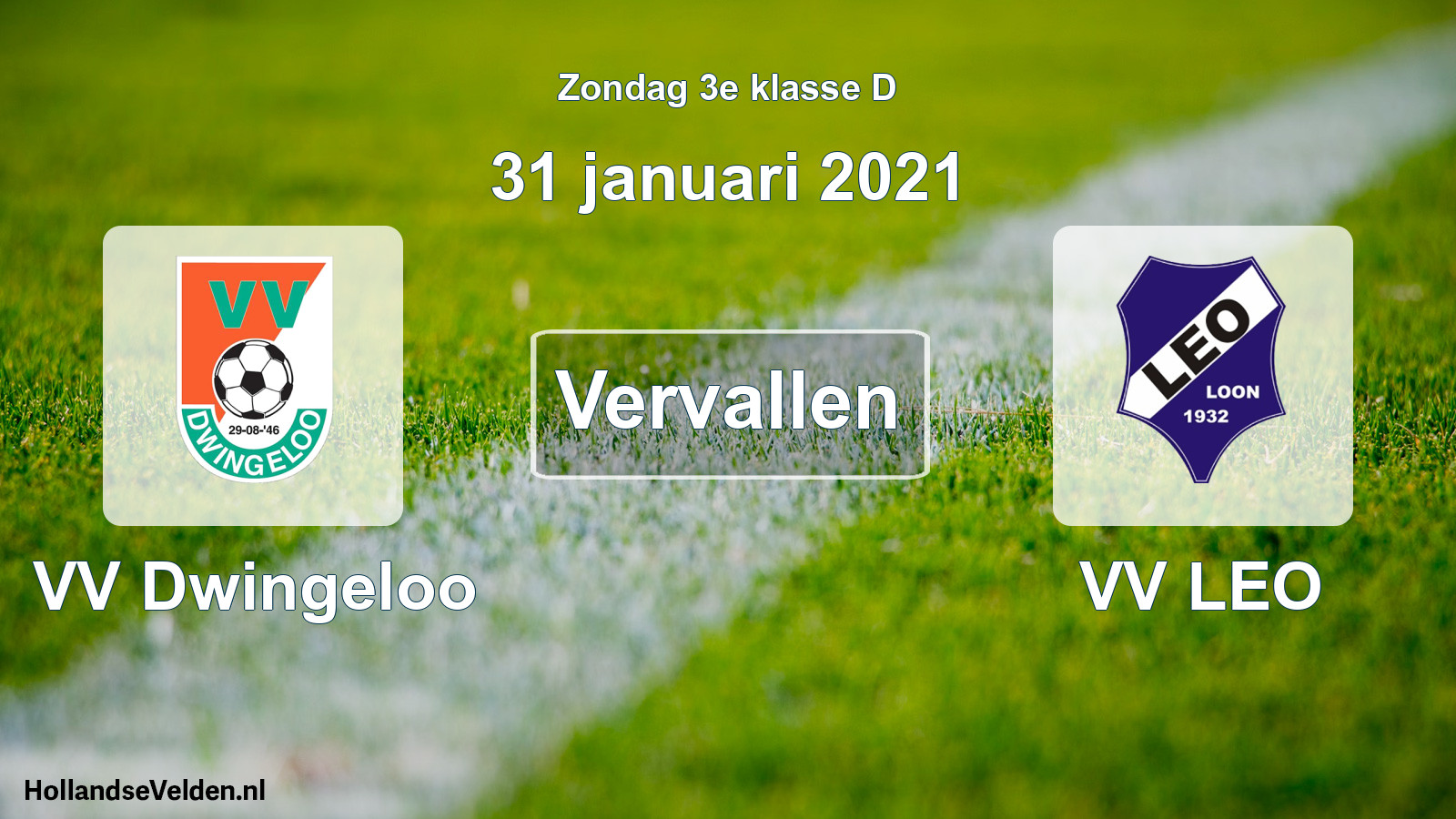 Scheduled Match: VV Dwingeloo - VV LEO (31 January 2021)