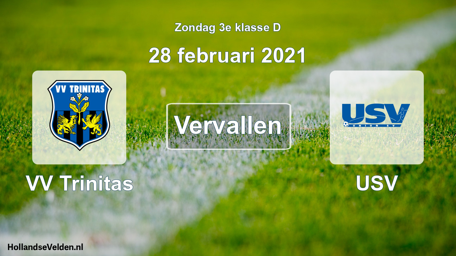 Scheduled Match: VV Trinitas - USV (28 February 2021)
