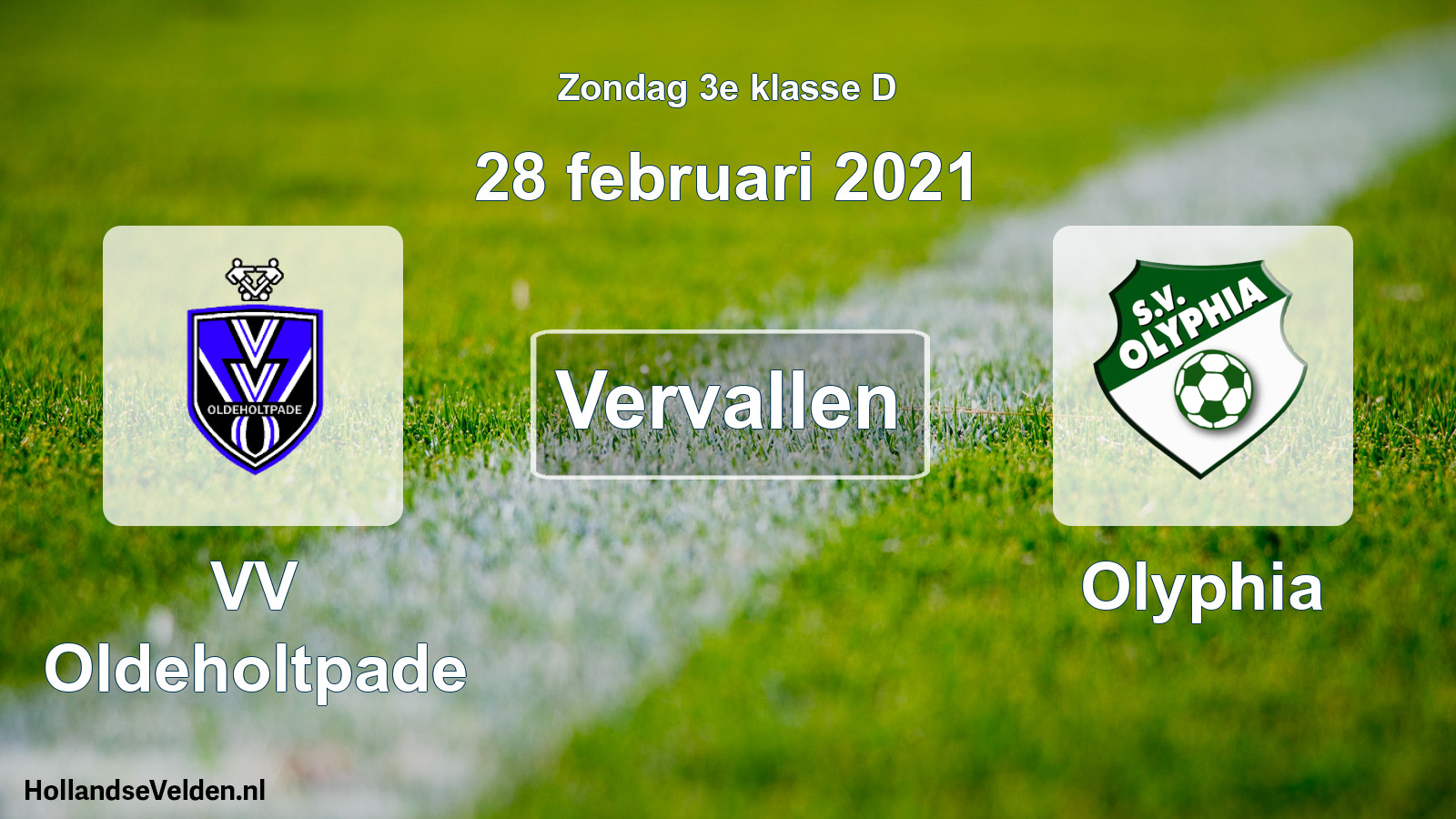 Scheduled Match: VV Oldeholtpade - Olyphia (28 February 2021)